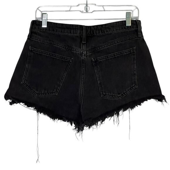 Forever 21 black fringe high rise jeans shorts size 28 - Picture 5 of 7